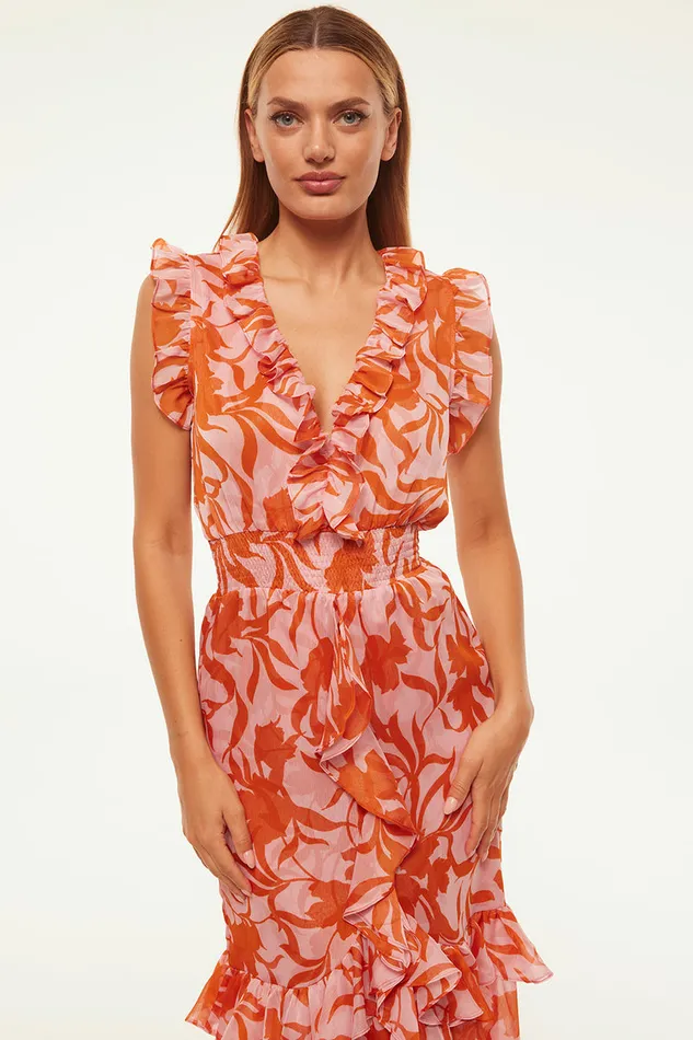 Misa Los Angeles Kidada Dress Atlas Floral Desert Rose Women Dresses