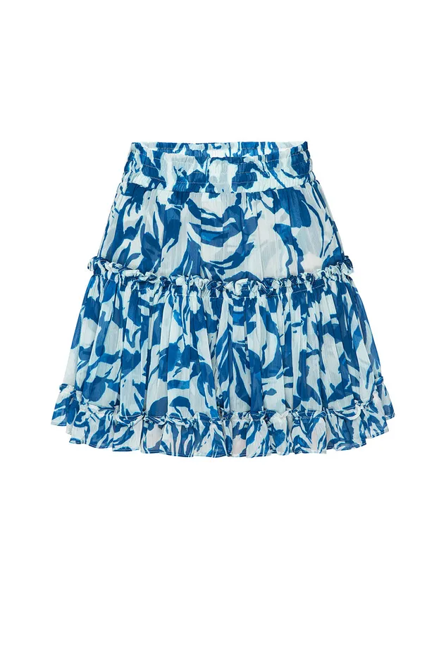 Misa Los Angeles Marion Skirt Blue Watercolor Mix Women Matching Sets