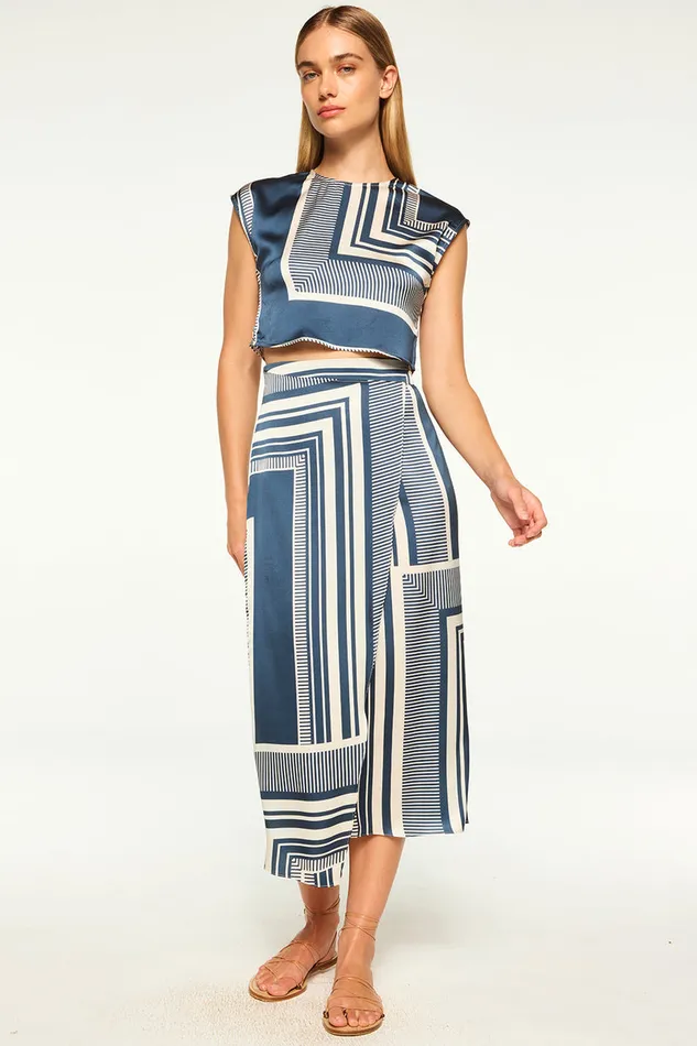 Misa Los Angeles Nilla Skirt Linear Geo Women Matching Sets