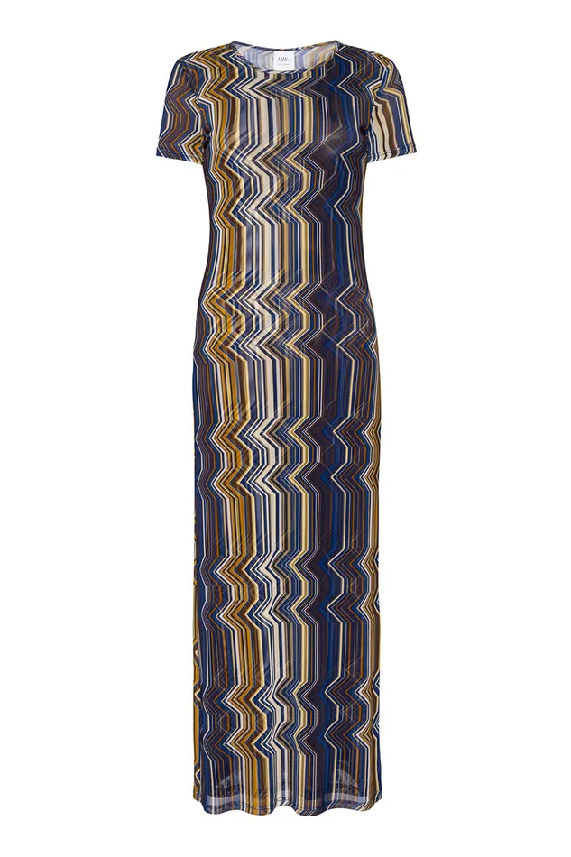 Misa Los Angeles Vanessa Dress La Banda Blue Mesh Women Dresses