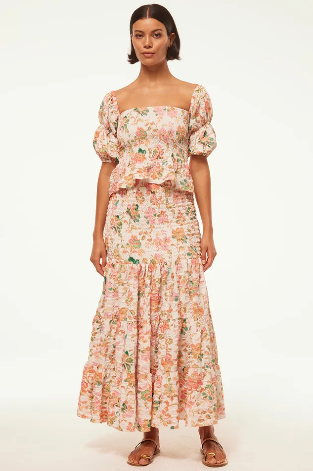 Misa Los Angeles Vida Top Persimmon Crinkle Women Matching Sets