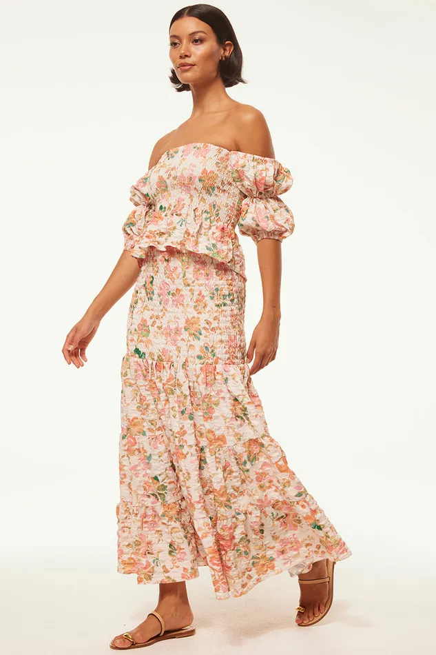 Misa Los Angeles Vida Top Persimmon Crinkle Women Matching Sets