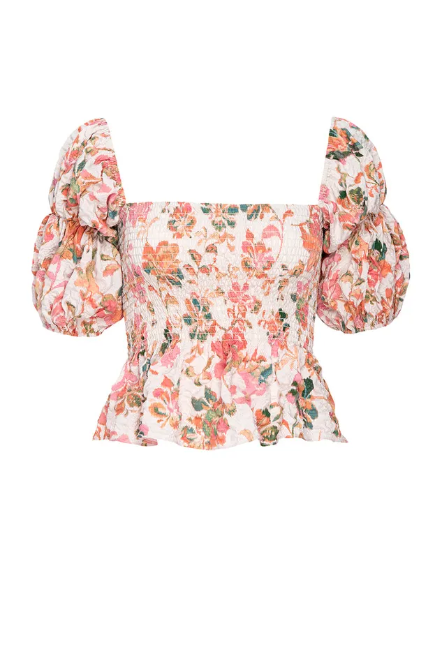 Misa Los Angeles Vida Top Persimmon Crinkle Women Matching Sets