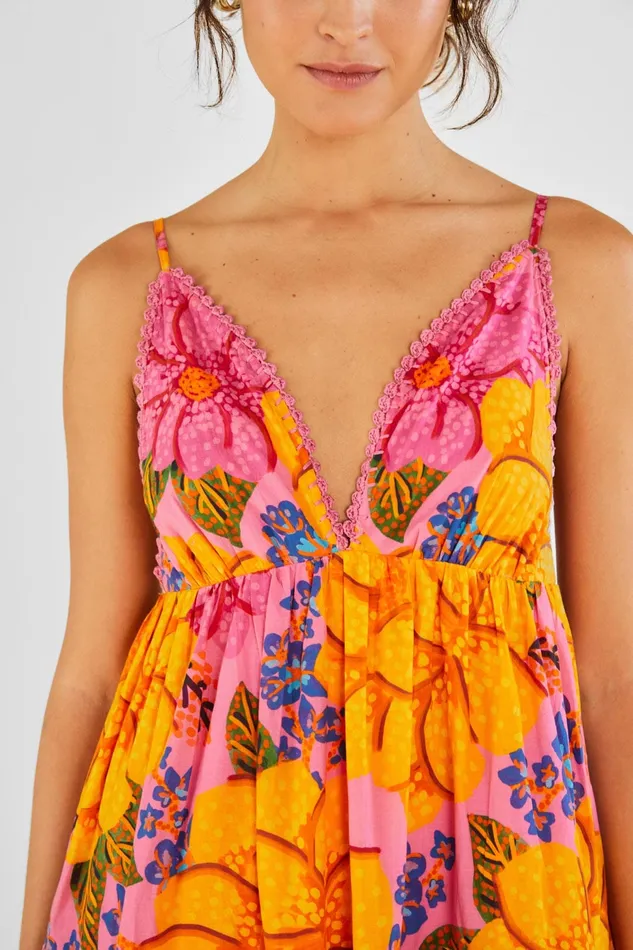 Mixed Pink Prints Maxi Dress Women Farm Rio Maxi Dresses