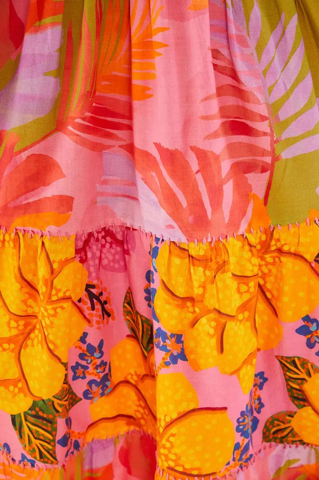 Mixed Pink Prints Maxi Dress Women Farm Rio Maxi Dresses