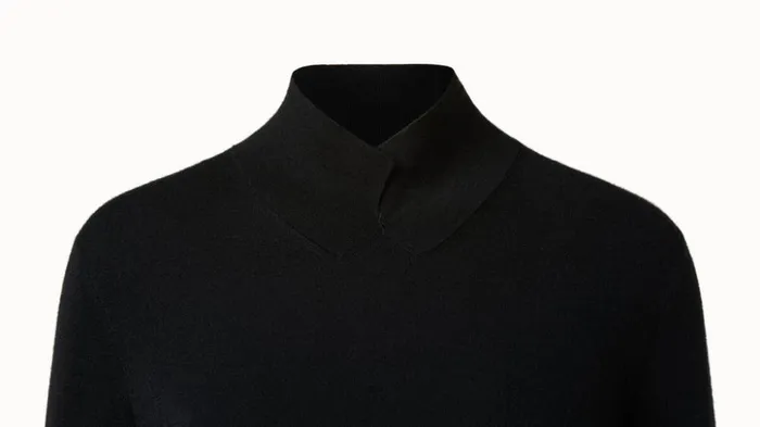 Mock Neck Knit Pullover In Cashmere And Silk Black Women Akris Cashmere