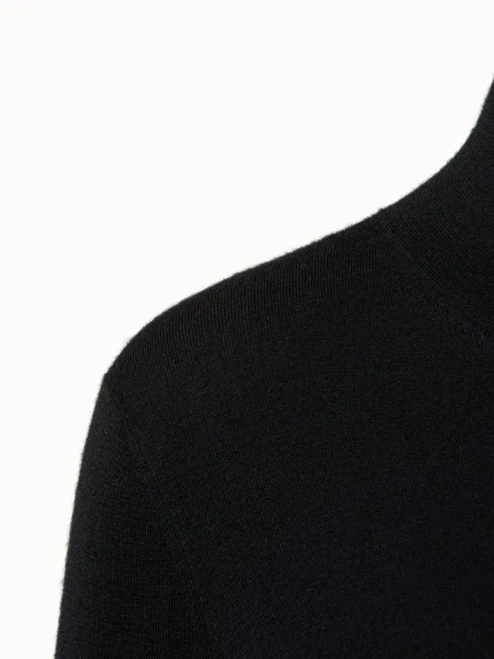 Mock Neck Knit Pullover In Cashmere And Silk Black Women Akris Cashmere