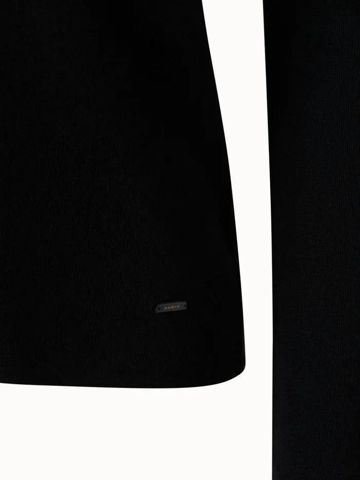 Mock Neck Knit Pullover In Cashmere And Silk Black Women Akris Cashmere