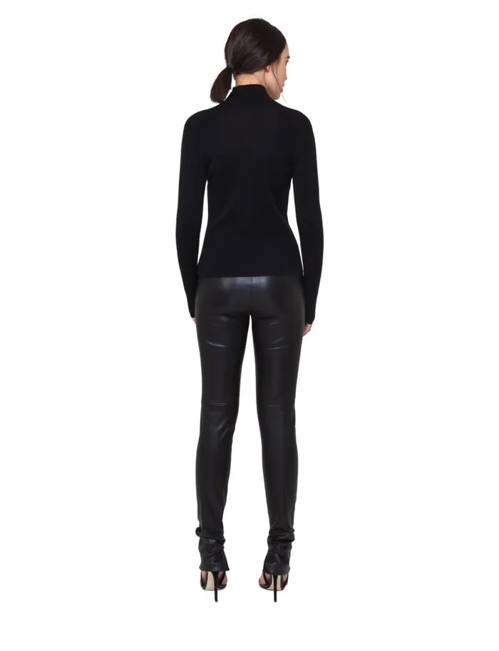 Mock Neck Knit Pullover In Cashmere And Silk Black Women Akris Cashmere