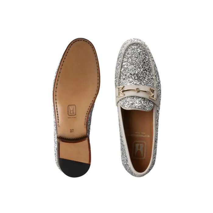 Moreschi Loafers FOR HER 8211 Silver Glitter Loafer 8211 Women