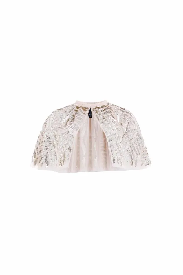 Needle and Thread Capes Feather Sequin Short Open Cape Beige 8211 Women