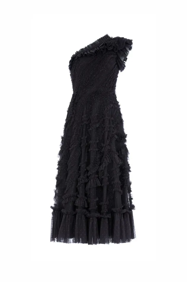 Needle and Thread Dresses Aaliyah OneShoulder Ballerina Dress Black 8211 Women