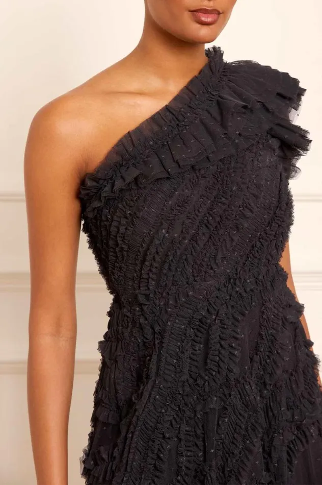 Needle and Thread Dresses Aaliyah OneShoulder Ballerina Dress Black 8211 Women