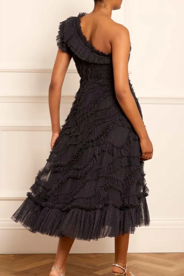 Needle and Thread Dresses Aaliyah OneShoulder Ballerina Dress Black 8211 Women