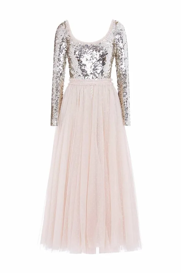 Needle and Thread Dresses Ballet Sequin Bodysuit Ankle Gown Beige 8211 Women