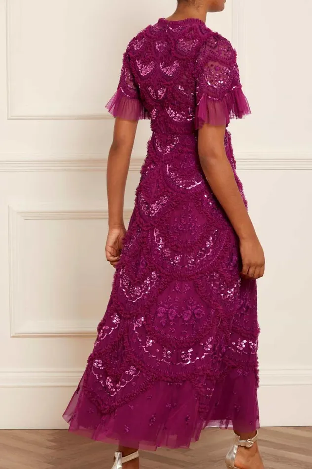 Needle and Thread Dresses Carmen Ruffle Ankle Gown Purple 8211 Women
