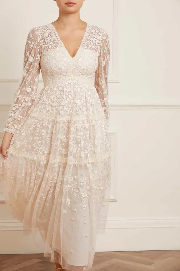 Needle and Thread Dresses Celestia Ribbon Ankle Gown Champagne 8211 Women