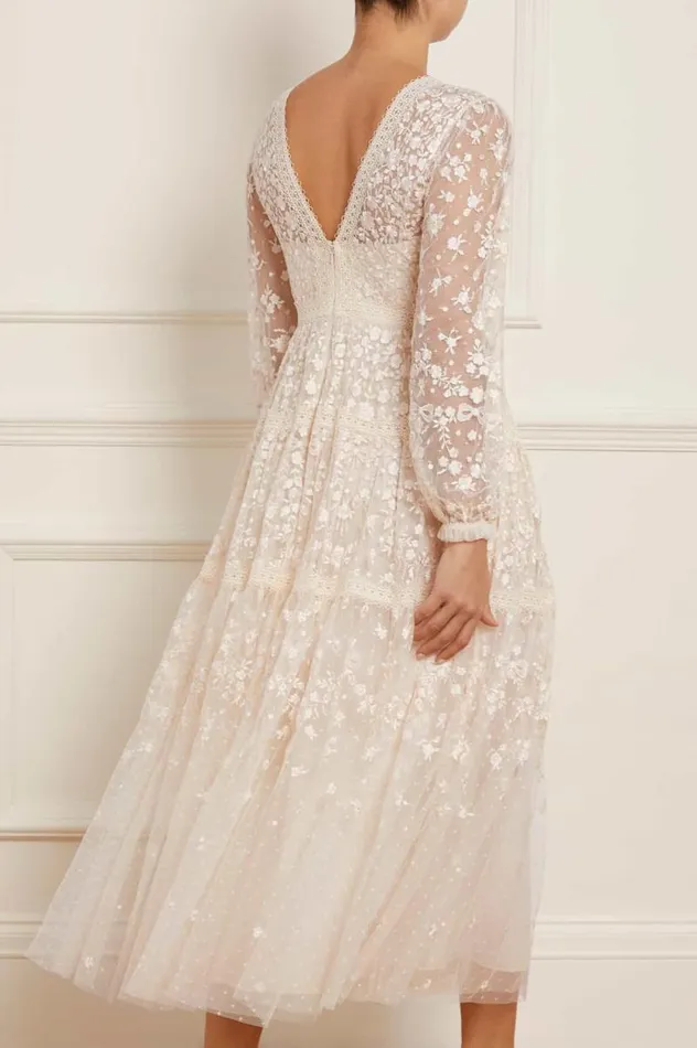 Needle and Thread Dresses Celestia Ribbon Ankle Gown Champagne 8211 Women