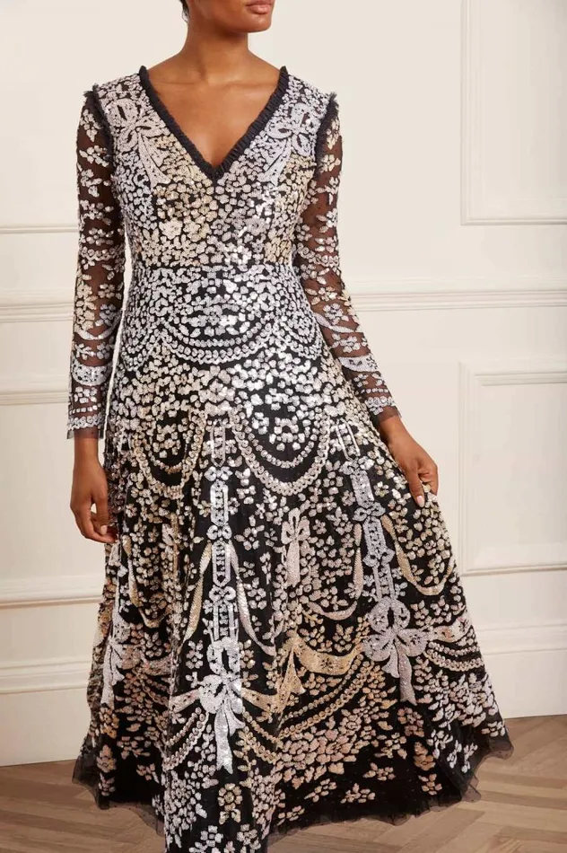 Needle and Thread Dresses Chandelier Gloss Gown Black 8211 Women