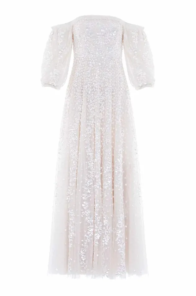 Needle and Thread Dresses Confetti Gloss OffShoulder Gown Champagne 8211 Women