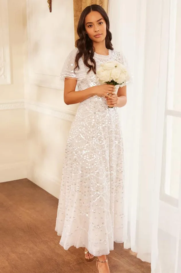 Needle and Thread Dresses Deco Dot Gloss Ankle Gown Champagne 8211 Women