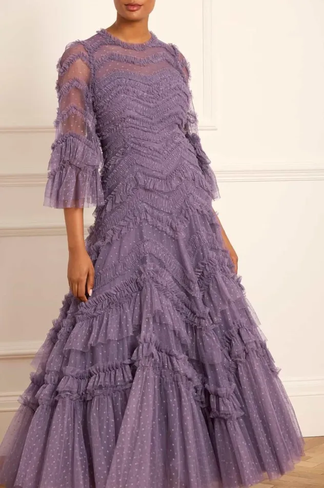 Needle and Thread Dresses Elia Long Sleeve Gown Purple 8211 Women