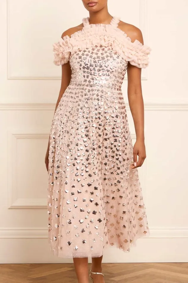 Needle and Thread Dresses Glisten OffShoulder Ballerina Dress Beige 8211 Women
