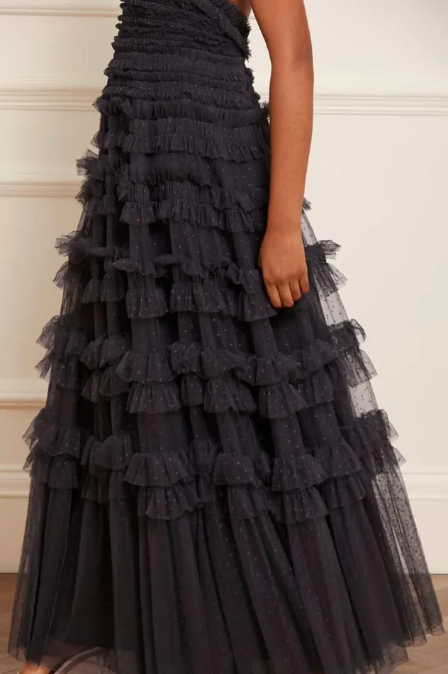 Needle and Thread Dresses Lisette Ruffle Halter Neck Gown Black 8211 Women