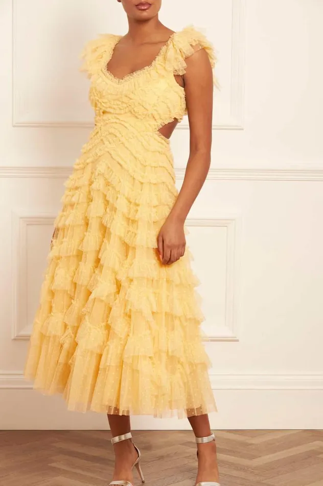 Needle and Thread Dresses Lola Backless Ballerina Dress Yellow 8211 Women