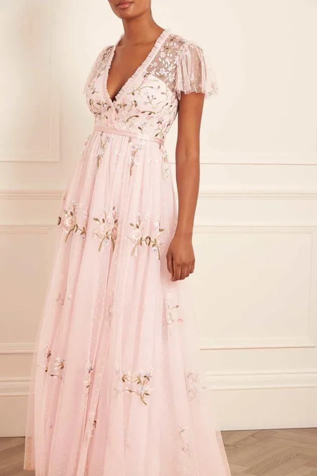 Needle and Thread Dresses Petunia Cap Sleeve Gown Pink 8211 Women