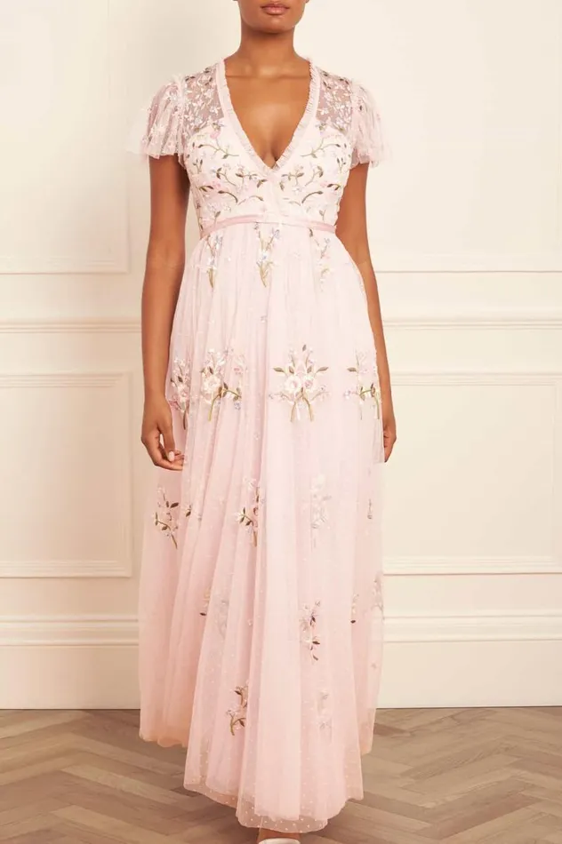 Needle and Thread Dresses Petunia Cap Sleeve Gown Pink 8211 Women