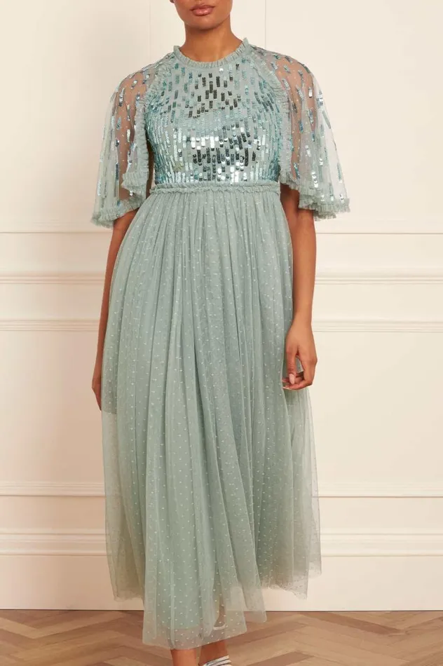 Needle and Thread Dresses Sequin Dash Bodice Ankle Gown Green 8211 Women