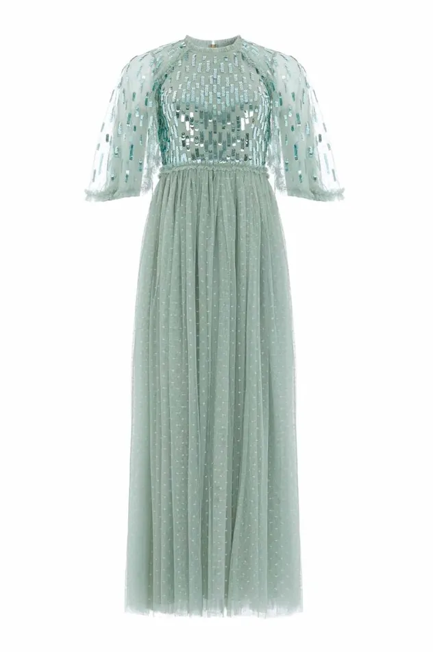 Needle and Thread Dresses Sequin Dash Bodice Ankle Gown Green 8211 Women