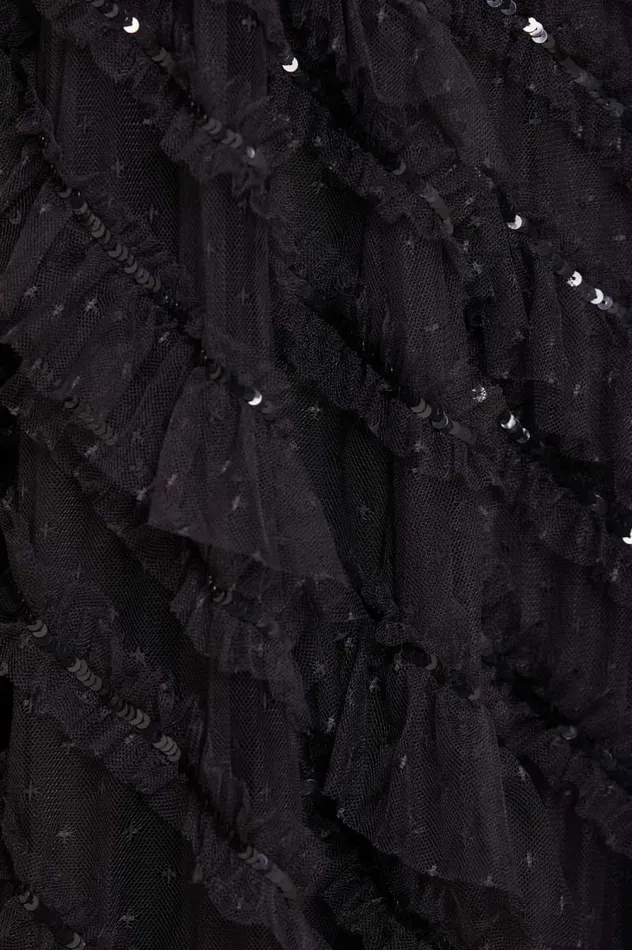 Needle and Thread Dresses Spiral Sequin OneShoulder Micro Mini Dress Black 8211 Women