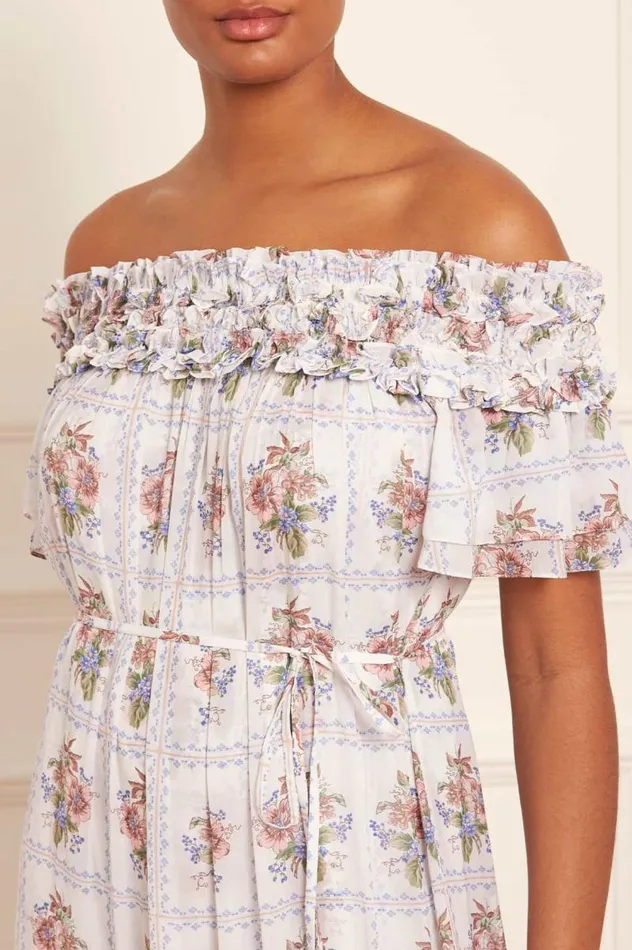 Needle and Thread Dresses Tiled Blooms Chiffon OffShoulder Ankle Gown Multi 8211 Women