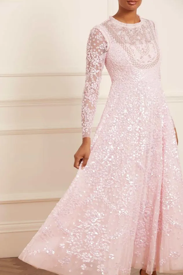 Needle and Thread Dresses Victorian Wreath Gloss Long Sleeve Gown Pink 8211 Women