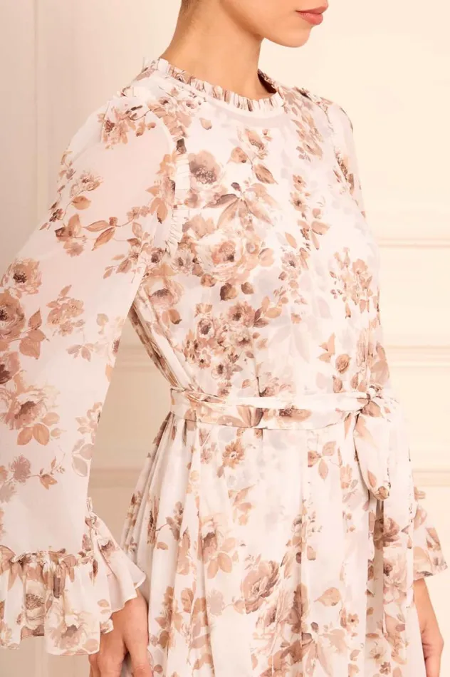 Needle and Thread Dresses Vintage Rose Chiffon Round Neck Ankle Gown Multi 8211 Women