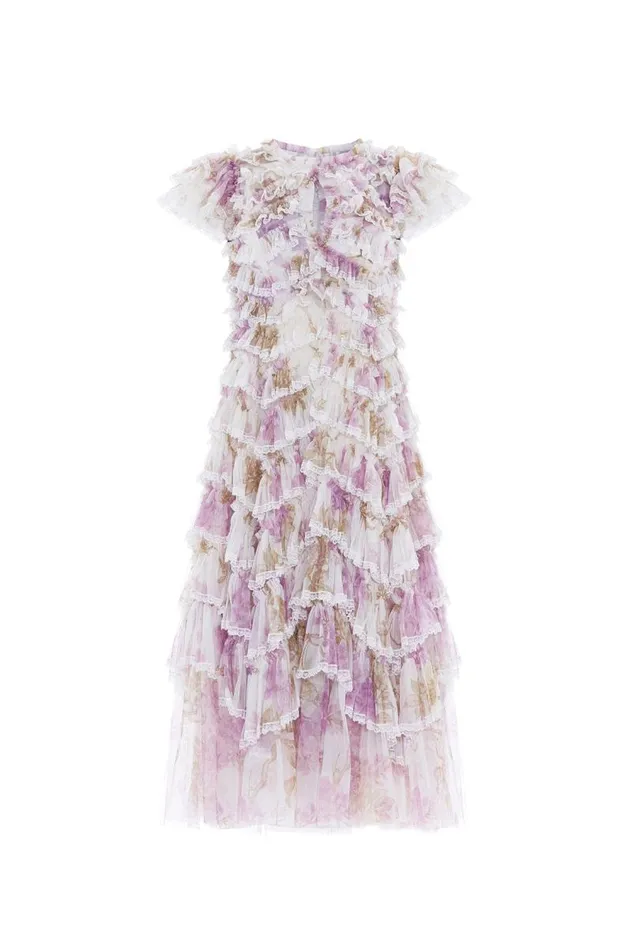 Needle and Thread Dresses Wisteria Ruffle Lace Ballerina Dress Multi 8211 Women