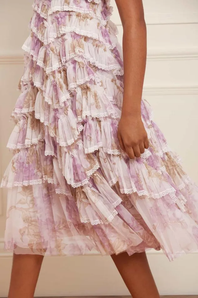 Needle and Thread Dresses Wisteria Ruffle Lace Ballerina Dress Multi 8211 Women