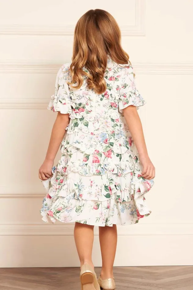 Needle and Thread Kids Daywear Floral Fantasy Crepe Short Sleeve Kids Dress Multi 8211 Kids