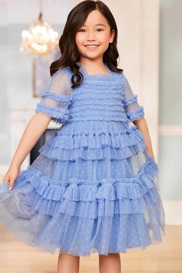 Needle and Thread Kids Daywear Peaches Smocked Kids Dress Blue 8211 Kids