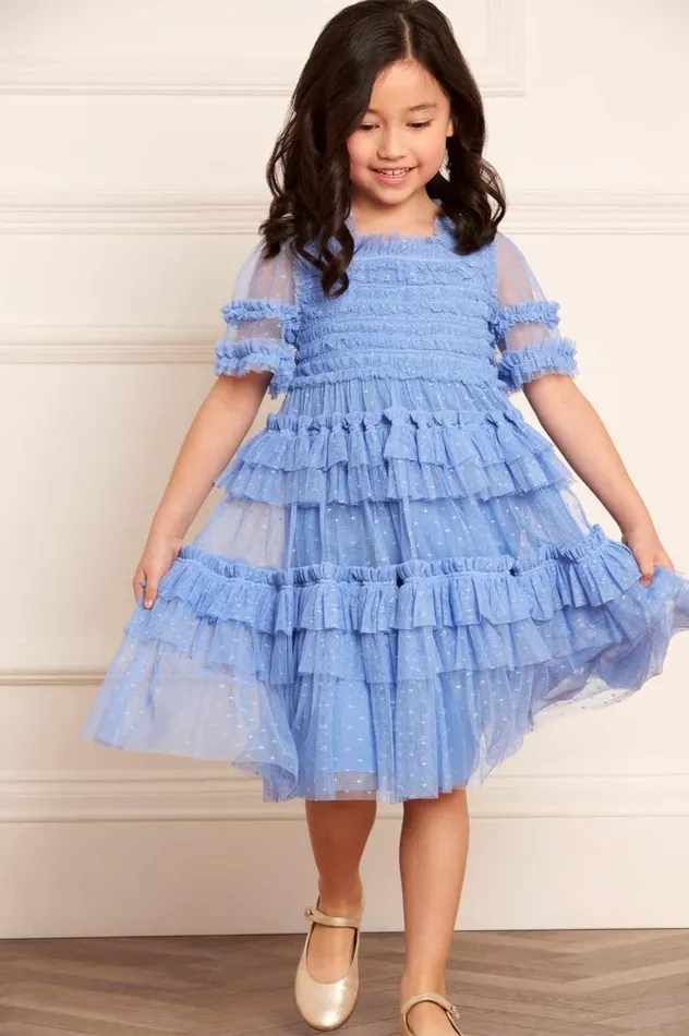 Needle and Thread Kids Daywear Peaches Smocked Kids Dress Blue 8211 Kids