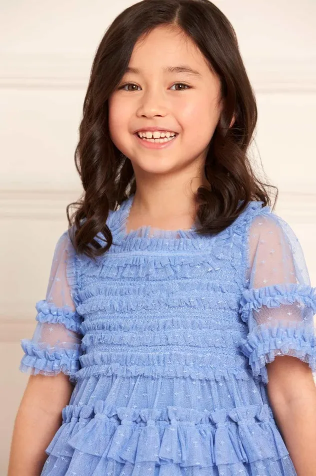Needle and Thread Kids Daywear Peaches Smocked Kids Dress Blue 8211 Kids