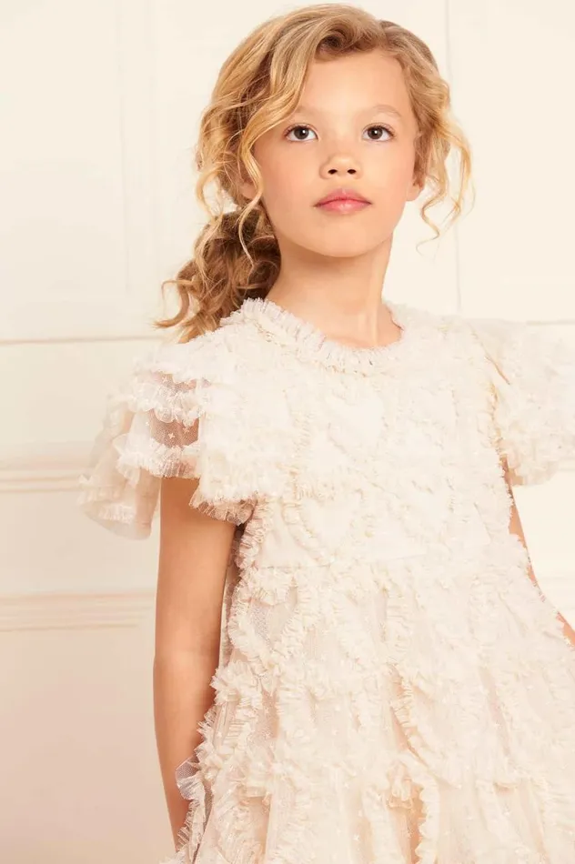 Needle and Thread Kids Formalwear Amorette Kids Dress Champagne 8211 KidsWomen
