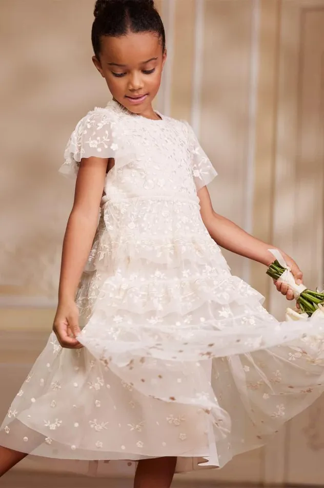 Needle and Thread Kids Formalwear Angelica Lace Kids Dress Champagne 8211 KidsWomen