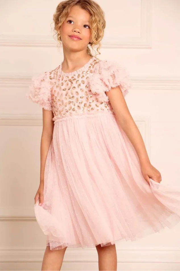 Needle and Thread Kids Formalwear Autumn Leaves Bodice Kids Dress Pink 8211 KidsWomen