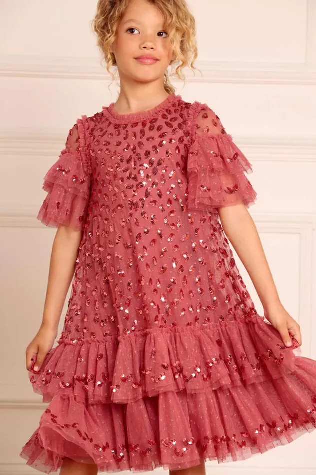 Needle and Thread Kids Formalwear Autumn Leaves Kids Dress Pink 8211 Kids