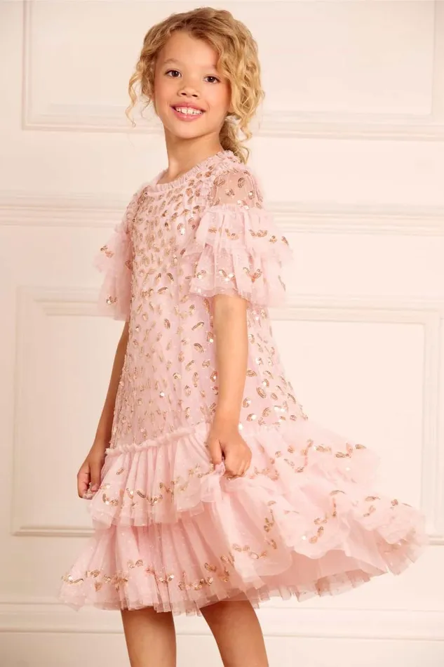 Needle and Thread Kids Formalwear Autumn Leaves Kids Dress Pink 8211 KidsWomen