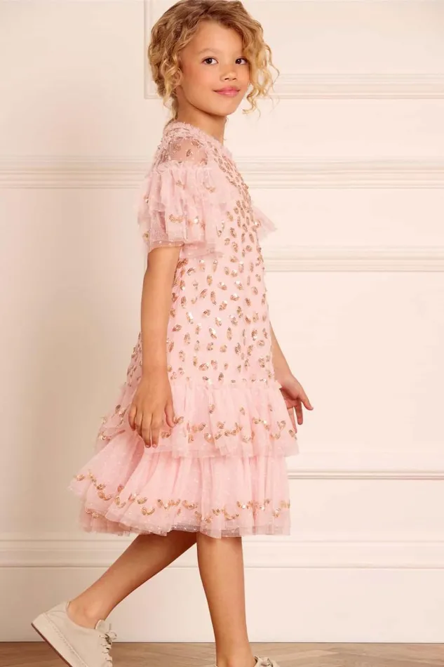 Needle and Thread Kids Formalwear Autumn Leaves Kids Dress Pink 8211 KidsWomen