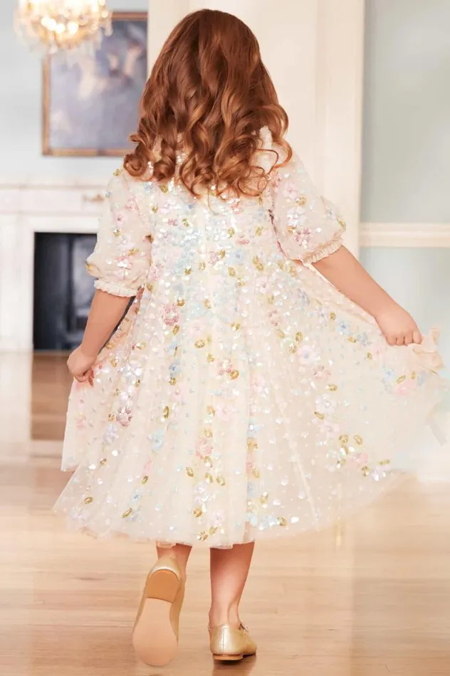 Needle and Thread Kids Formalwear Confetti Gloss Kids Dress Champagne 8211 KidsWomen